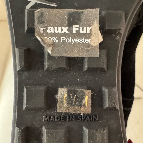 STUART WEITZMAN Womens Black Suede Lace-up Wedge Boots with Faux Fur Trim 9.5 - Picture 9 of 15